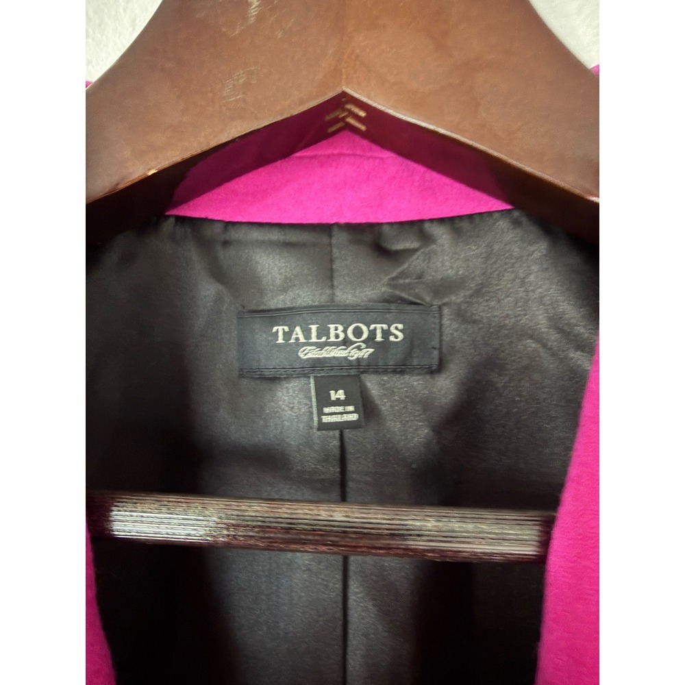 Talbots Womens Blazer Jacket Pink Wool Blend Single Button Size 14 FLAW NWOT - Picture 4 of 6